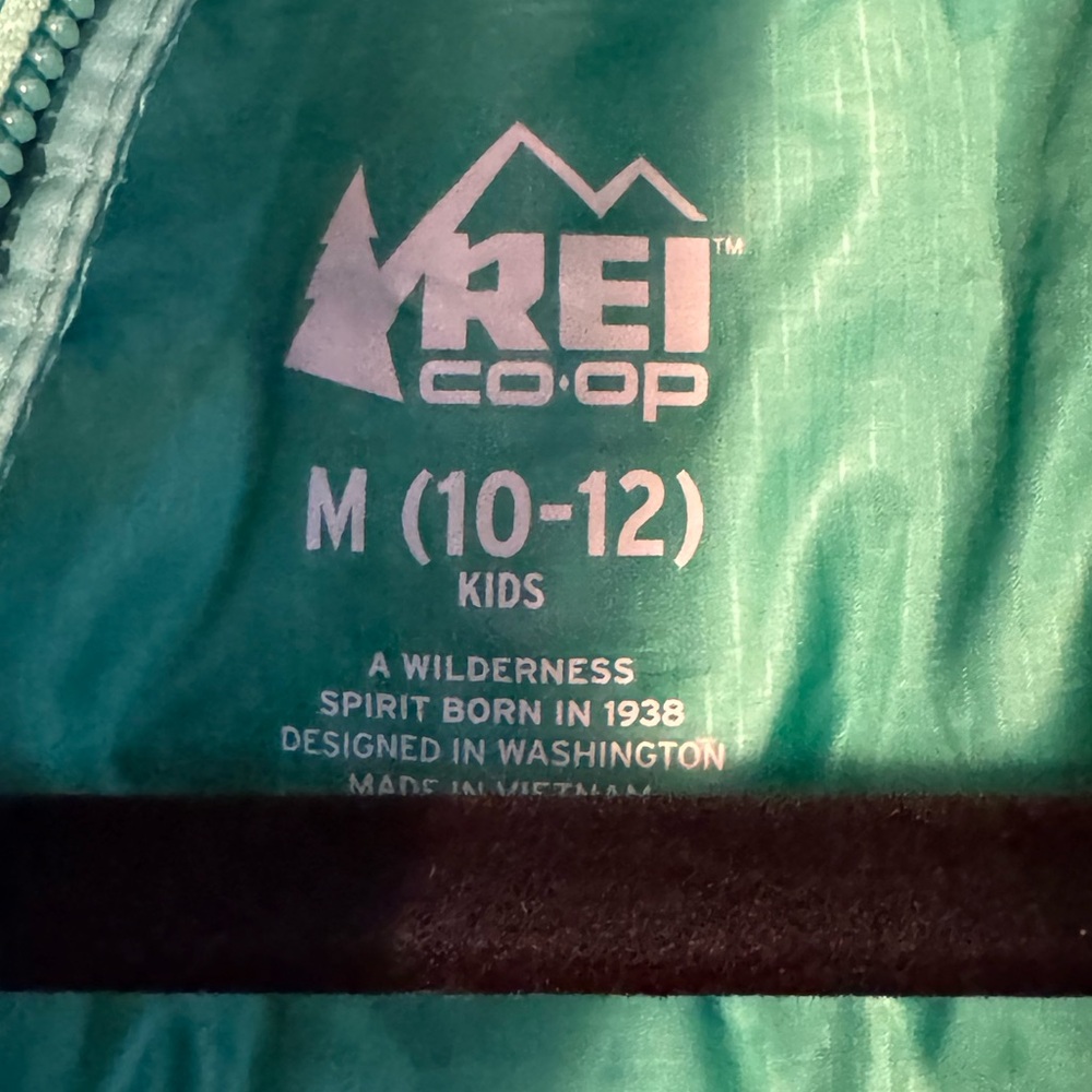 REI Co-op Down Puffer Vest Kids M 10-12 Green Lightweight Packable Vest - Picture 3 of 7